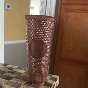 Starbucks Gold Accent Tumbler with Textured Grip